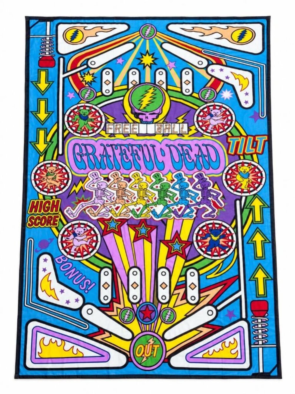 Sunshine Joy Gypsy Rose Grateful Dead Free Ball Dancing Bears Skeletons Tapestry